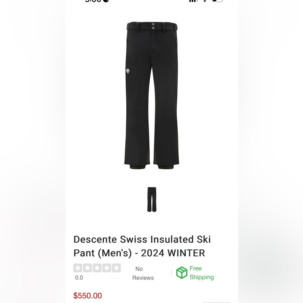 Descente Ski pants size 34 Men’s (2024 Winter)
